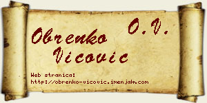 Obrenko Vićović vizit kartica